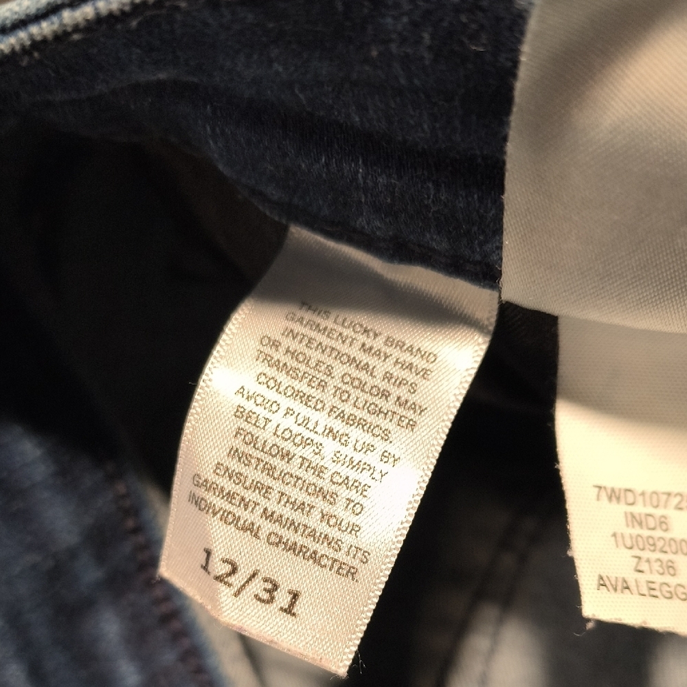 Mid Rise Ava Skinny w/26" Inseam Lucky Brand Women's Jeans Size 12 sac31 - Picture 8 of 8